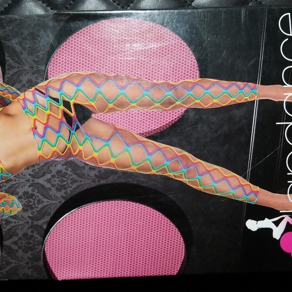 lapdance 2 pc crop top and pants, One Size, rainbow - Picture 7 of 7